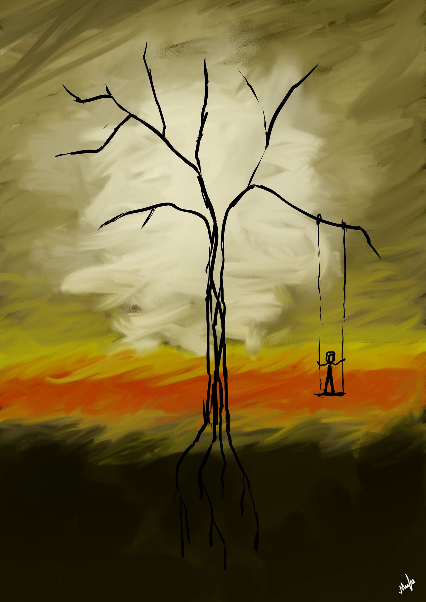 Swinging Dream and Old Tree
